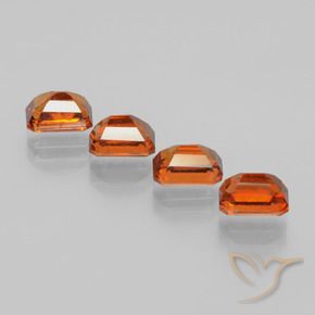Hessonite Garnet Gemstones in 7 x 5 mm (calibrated) Size for Sale, Hessonite Garnet Stones in Medium-Dark Orange Color
