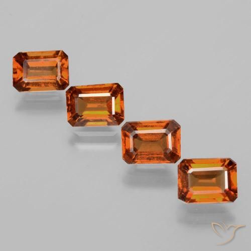 4.63ctw Natural Deep Orange Hessonite Garnet, Emerald Cut, VS