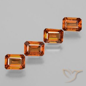 4.63 ctw Orange Hessonite Garnet Stones, Natural Hessonite Garnet in Octagon Facet Shape for Sale