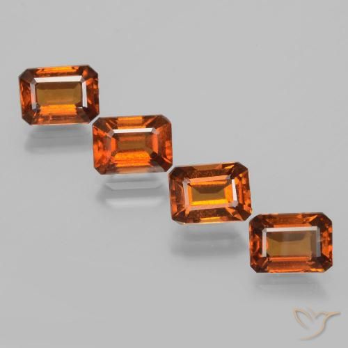 4.86ctw Natural Medium Orange Hessonite Garnet, Emerald Cut, VS-SI