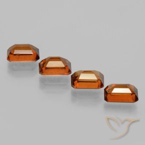 Hessonite Garnet Gemstones in 7 x 5 mm (calibrated) Size for Sale, Hessonite Garnet Stones in Medium Orange Color
