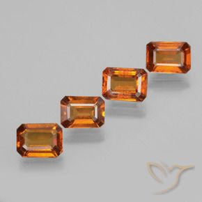3.70 ctw Orange Hessonite Garnet Stones, Natural Hessonite Garnet in Octagon Facet Shape for Sale