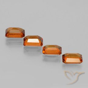 Hessonite Garnet Gemstones in 6.5 x 4.8 mm Size for Sale, Hessonite Garnet Stones in Deep Orange Color