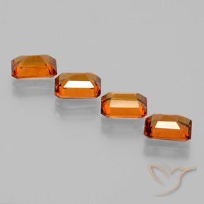 Hessonite Garnet Gemstones in 7 x 5 mm (calibrated) Size for Sale, Hessonite Garnet Stones in Medium Orange Color