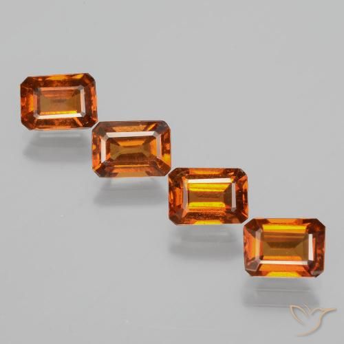 4.91ctw Natural Medium Orange Hessonite Garnet, Emerald Cut, VS