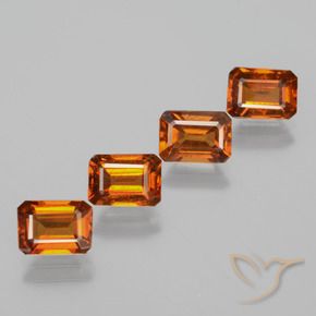 4.91 ctw Orange Hessonite Garnet Stones, Natural Hessonite Garnet in Octagon Facet Shape for Sale