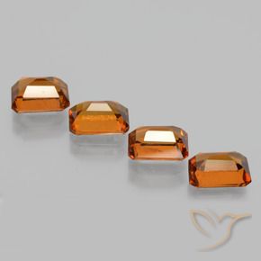 Hessonite Garnet Gemstones in 7 x 5 mm (calibrated) Size for Sale, Hessonite Garnet Stones in Medium Orange Color