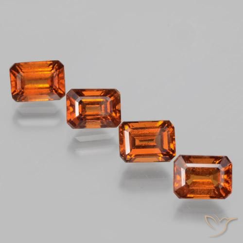 4.89ctw Natural Reddish Orange Hessonite Garnet, Emerald Cut, VS