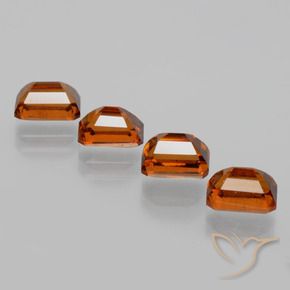 Hessonite Garnet Gemstones in 6.5 x 4.8 mm Size for Sale, Hessonite Garnet Stones in Reddish Orange Color
