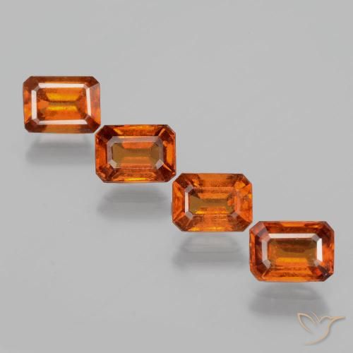 4.73ctw Natural Medium-Dark Orange Hessonite Garnet, Emerald Cut, VS