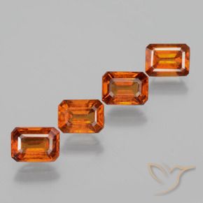4.73 ctw Orange Hessonite Garnet Stones, Natural Hessonite Garnet in Octagon Facet Shape for Sale