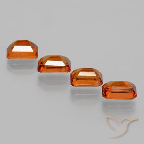 Hessonite Garnet Gemstones in 7 x 5 mm (calibrated) Size for Sale, Hessonite Garnet Stones in Medium-Dark Orange Color