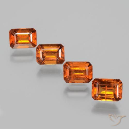 4.82ctw Natural Medium Orange Hessonite Garnet, Emerald Cut, VS-SI