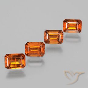 4.82 ctw Orange Hessonite Garnet Stones, Natural Hessonite Garnet in Octagon Facet Shape for Sale