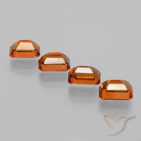 Hessonite Garnet Gemstones in 7 x 5 mm (calibrated) Size for Sale, Hessonite Garnet Stones in Medium Orange Color