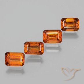 4.10 ctw Orange Hessonite Garnet Stones, Natural Hessonite Garnet in Octagon Facet Shape for Sale