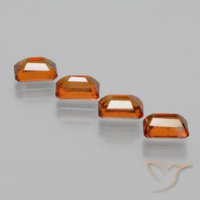 Hessonite Garnet Gemstones in 6.6 x 4.6 mm Size for Sale, Hessonite Garnet Stones in Medium-Dark Orange Color