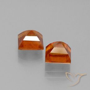 Hessonite Garnet Gemstones in 6 x 6 mm (calibrated) Size for Sale, Hessonite Garnet Stones in Medium Orange Color