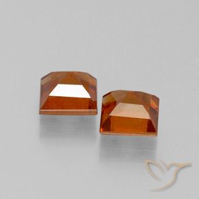 Hessonite Garnet Gemstones in 6 x 6 mm (calibrated) Size for Sale, Hessonite Garnet Stones in Medium-Dark Orange Color