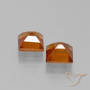 Hessonite Garnet Gemstones in 6 x 6 mm (calibrated) Size for Sale, Hessonite Garnet Stones in Medium Orange Color
