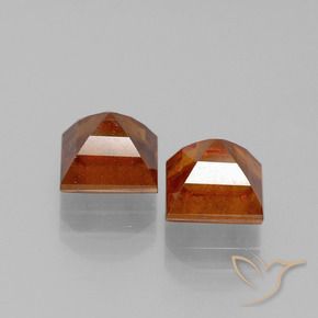 Hessonite Garnet Gemstones in 6 x 6 mm (calibrated) Size for Sale, Hessonite Garnet Stones in Medium Orange Color