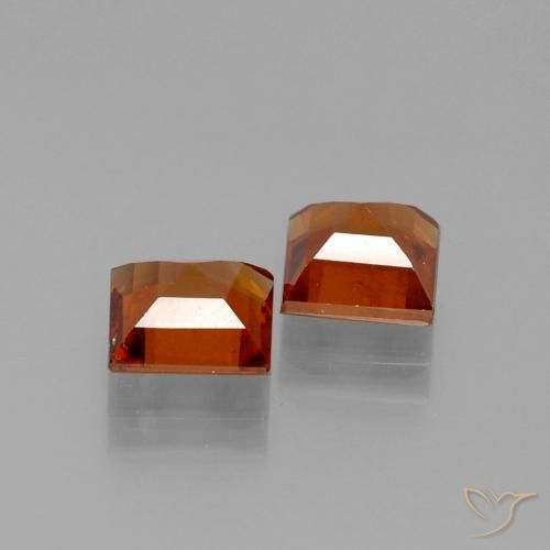 Hessonite Garnet Gemstones in 6 x 6 mm (calibrated) Size for Sale, Hessonite Garnet Stones in Reddish Orange Color