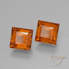 2.73 ctw Orange Hessonite Garnet Stones, Natural Hessonite Garnet in Square Facet Shape for Sale