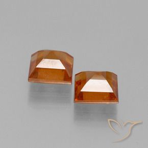 Hessonite Garnet Gemstones in 6 x 6 mm (calibrated) Size for Sale, Hessonite Garnet Stones in Deep Orange Color