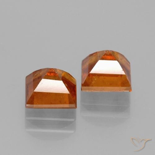 Hessonite Garnet Gemstones in 6 x 6 mm (calibrated) Size for Sale, Hessonite Garnet Stones in Deep Orange Color