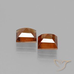 Hessonite Garnet Gemstones in 5.7 x 5.6 mm Size for Sale, Hessonite Garnet Stones in Medium-Dark Orange Color