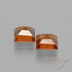Hessonite Garnet Gemstones in 6.5 x 6.4 mm Size for Sale, Hessonite Garnet Stones in Medium Orange Color