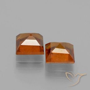 Hessonite Garnet Gemstones in 6 x 6 mm (calibrated) Size for Sale, Hessonite Garnet Stones in Medium-Dark Orange Color