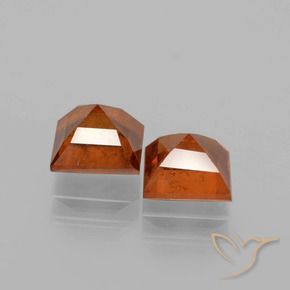Hessonite Garnet Gemstones in 5.7 x 5.7 mm Size for Sale, Hessonite Garnet Stones in Medium-Dark Orange Color