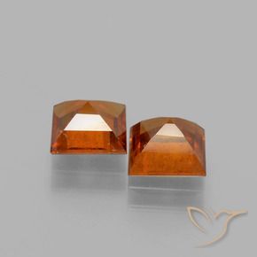 Hessonite Garnet Gemstones in 6 x 6 mm (calibrated) Size for Sale, Hessonite Garnet Stones in Deep Orange Color