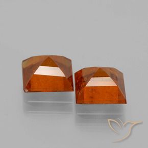Hessonite Garnet Gemstones in 7 x 7 mm (calibrated) Size for Sale, Hessonite Garnet Stones in Reddish Orange Color