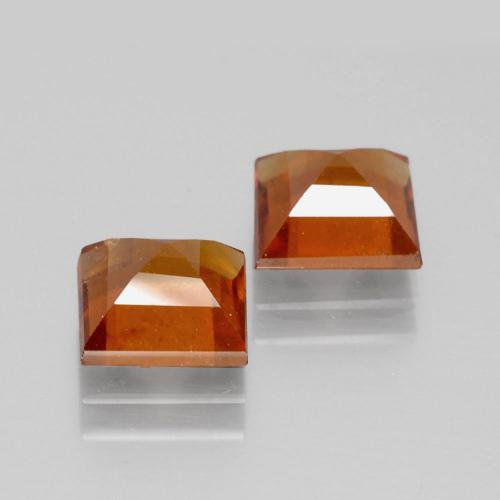 Hessonite Garnet Gemstones in 6.7 x 6.6 mm Size for Sale, Hessonite Garnet Stones in Fire Orange Color