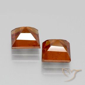 Hessonite Garnet Gemstones in 6.7 x 6.7 mm Size for Sale, Hessonite Garnet Stones in Fire Orange Color