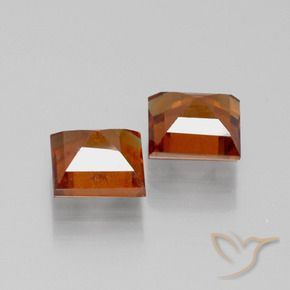 Hessonite Garnet Gemstones in 6.5 x 6.3 mm Size for Sale, Hessonite Garnet Stones in Dark Orange Color