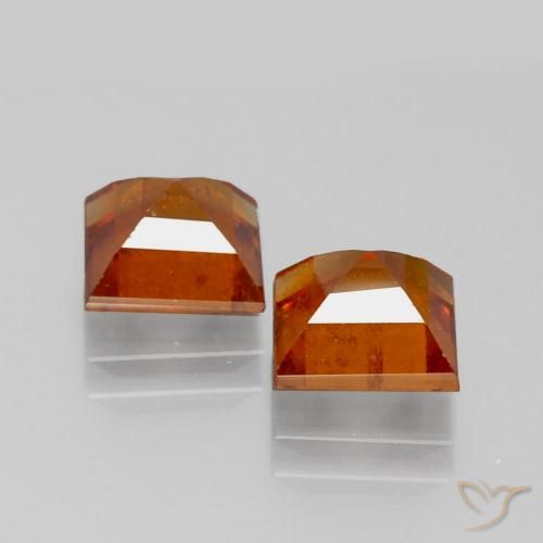 Hessonite Garnet Gemstones in 7 x 7 mm (calibrated) Size for Sale, Hessonite Garnet Stones in Medium Orange Color