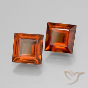 4.00 ctw Orange Hessonite Garnet Stones, Natural Hessonite Garnet in Square Facet Shape for Sale