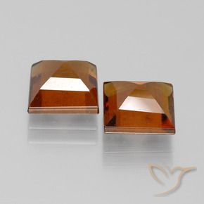 Hessonite Garnet Gemstones in 7 x 7 mm (calibrated) Size for Sale, Hessonite Garnet Stones in Deep Orange Color