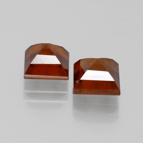 Hessonite Garnet Gemstones in 6.9 x 6.7 mm Size for Sale, Hessonite Garnet Stones in Deep Orange Color