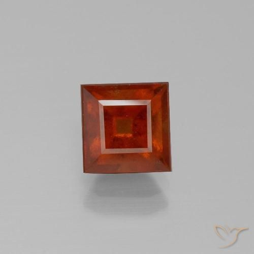 2.13ct Natural Dark Orange Hessonite Garnet, Square, VS-SI