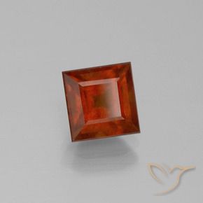 2.13 ct Orange Hessonite Garnet Stone, Natural Hessonite Garnet in Square Facet Shape for Sale