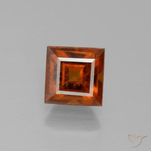 2.19ct Natural Deep Orange Hessonite Garnet, Square, VS-SI