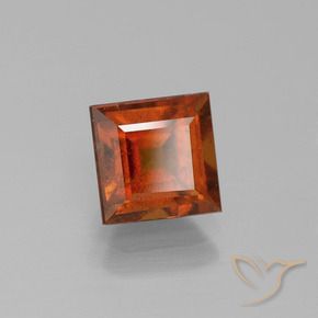 2.19 ct Orange Hessonite Garnet Stone, Natural Hessonite Garnet in Square Facet Shape for Sale