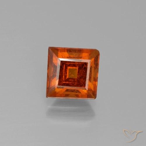 2.18ct Natural Fire Orange Hessonite Garnet, Square, VS-SI
