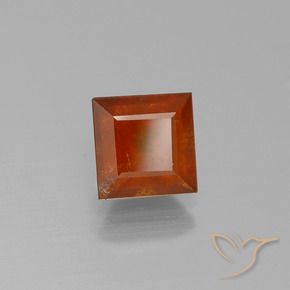 2.06 ct Orange Hessonite Garnet Stone, Natural Hessonite Garnet in Square Facet Shape for Sale