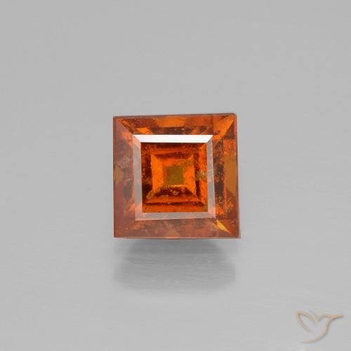 2.00ct Natural Fire Orange Hessonite Garnet, Square, SI