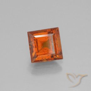 2.00 ct Orange Hessonite Garnet Stone, Natural Hessonite Garnet in Square Facet Shape for Sale